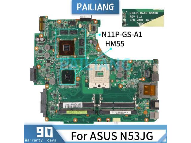 Mainboard For ASUS N53JG Laptop motherboadrd HM55 REV.2.2 N11P-GS-A1 ...