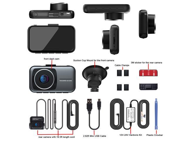 ultra HD telecamera per guida notturna TOGUARD Dash Cam 4k per auto telecamera per cruscotto con registrazione in loop WDR G-sensor e monitor di parcheggio videoregistratore con schermo da 7,6 cm 