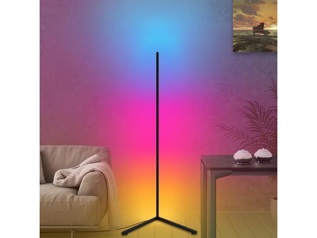 GORIFEI Corner Floor Lamp -68" RGB Color Changing Mood Lighting, Adjustable Height/Dimmable LED Modern Floor Lamp with Remote, Metal Standing Lamp for Living Room, Bedroom 20W