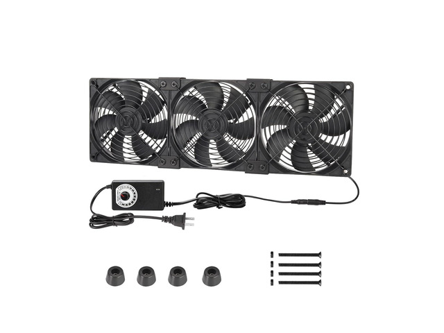 3 x 120mm Computer Fan with AC Plug 110V - 240V, High CFM Computer Fan ...