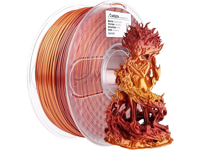 PLA 3D Printing Filament 1.75mm Silk Red Gold for Multicolor 3D Prints