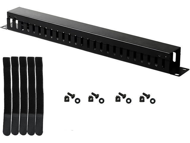 Finger Rack Closed 19 Inch 1U Cable Management Horizontal Cable Rack Mount Manager with ...