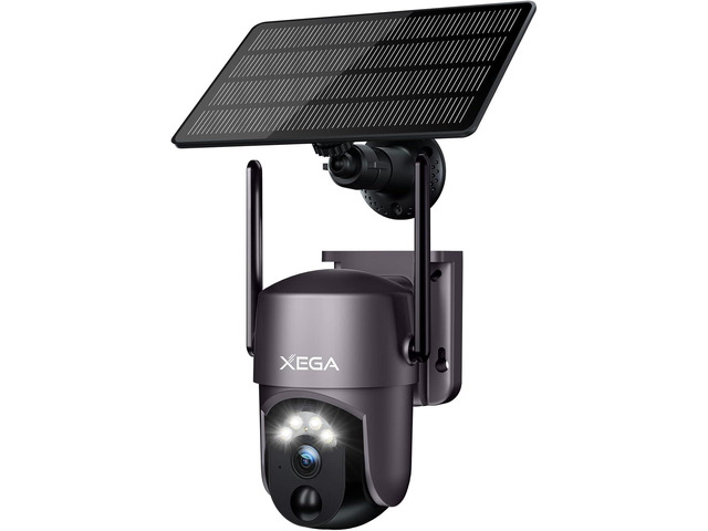 Xega Security Camera Wireless Outdoor 2K 360° PTZ Camera Solar Security ...
