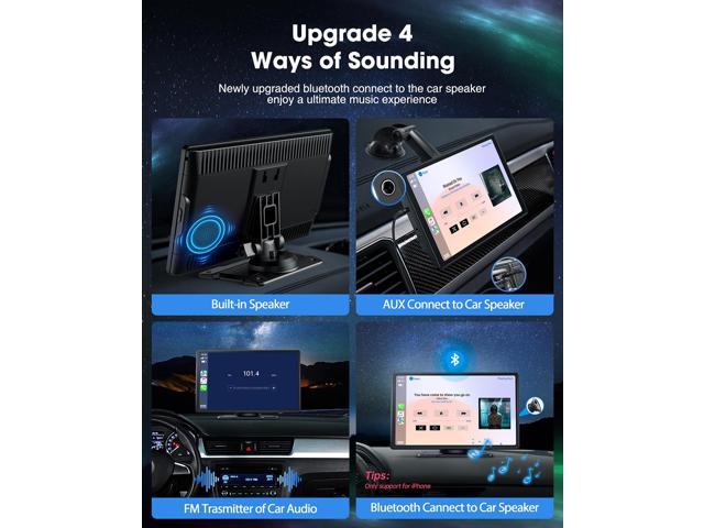 Lamtto 9 Portable Inch Wireless Carplay Car Stereo With 2 5k Dash Cam