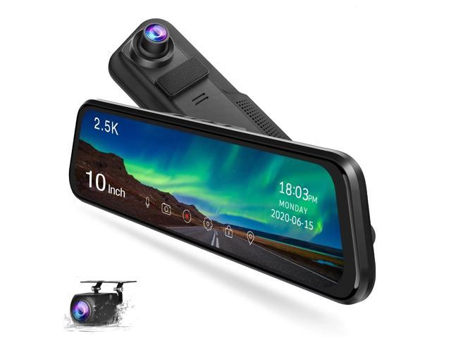 CAMPARK 2.5K Mirror Dash Cam for Car, Dual Dash Camera Front and Rear w ...