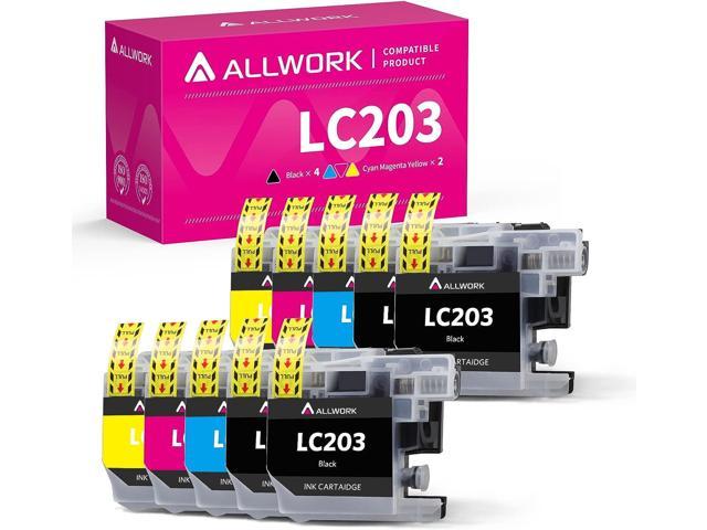 Allwork 10 Pack Compatible Ink Cartridge Replacement For Brother Lc203 Lc203xl Lc201 Lc201xl 3568