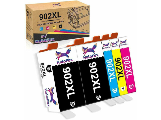 902 XL Ink Cartridge Set For HP OfficeJet Printers - Remanufactured In USA (Black, Cyan, Magenta, Yellow)