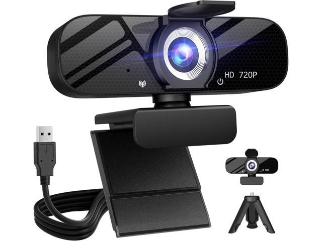 HD USB Webcam 720P Web Camera with Rotatable Tripod for Laptop Mac