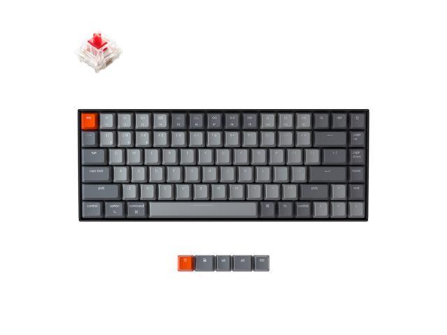 Keychron K2 V2 Bluetooth Wireless Mechanical Keyboard w/ Gateron Red Switch White LED Backlit 75% Layout 84 Keys Gaming Keyboard for Mac Windows