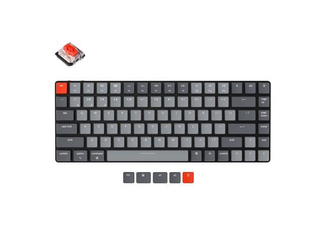 Keychron K3 V2 84 Keys Ultra-Slim Wireless Bluetooth/USB Wired Mechanical Keyboard with White LED Backlit, Low-Profile Gateron Mechanical Red Switch Compatible with Mac Windows