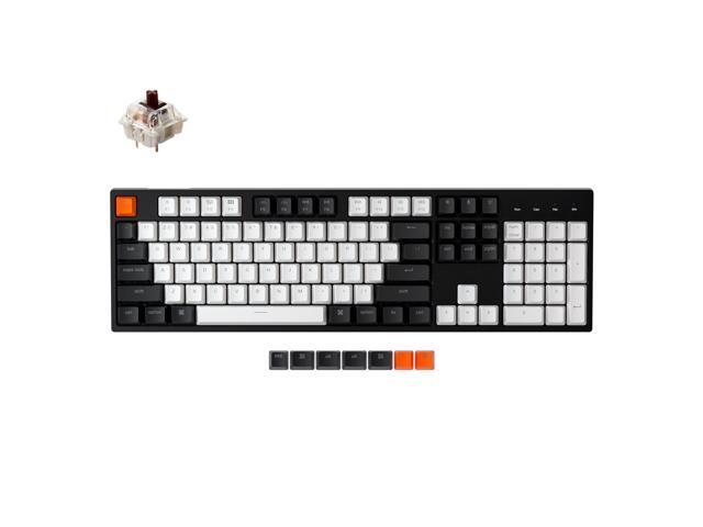 Keychron C2 Full Size Wired Mechanical Keyboard for Mac, Hot-swappable, Gateron Brown Switch, White Backlight, 104 Keys ABS keycaps Gaming Keyboard for Windows,Type-C Braid Cable