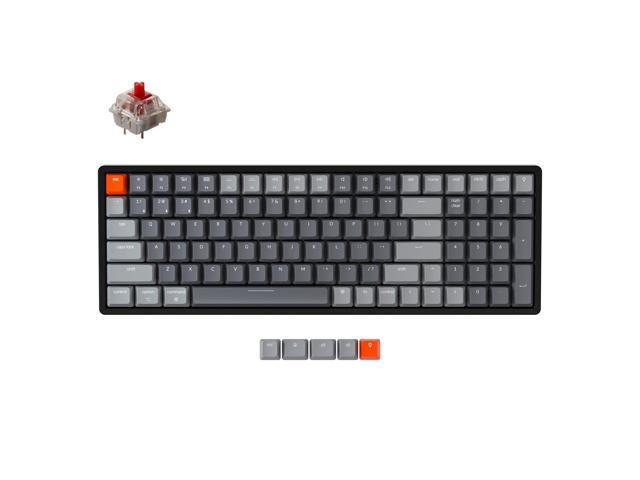 Keychron K4 Hot Swappable Mechanical Gaming Keyboard RGB Backlit, 96% Layout Bluetooth Wireless/USB Wired Computer Keyboard with Gateron Red Switch Aluminum Frame for Mac Windows Gamer PC-Version 2