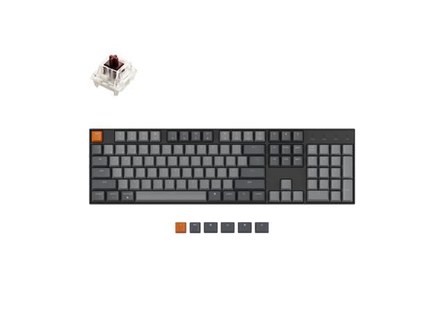 Keychron K10 Full Size 104 Keys Bluetooth Wireless/USB Wired Mechanical Gaming Keyboard with Gateron G Pro Brown Switch/Multitasking/White LED Backlight Computer Keyboard for Mac Windows