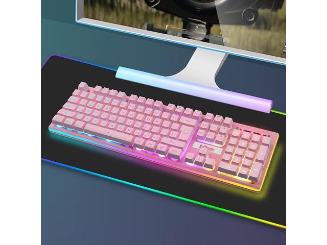 RedThunder K10 Wireless Gaming Keyboard, Rechargeable 3000mAh 2.4G LED  Backlit Wireless Keyboard, Ergonomic Keyboard with Mechanical Feeling Keys  for