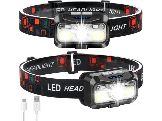 Headlamp Rechargeable, 2Pack LED Head Lamp Outdoor with White Red Lights,  1200 Lumen Super Bright Head Flashlight, 8 Modes, Motion Sensor, Waterproof  Head Light for Camping Fishing Running - Newegg.com
