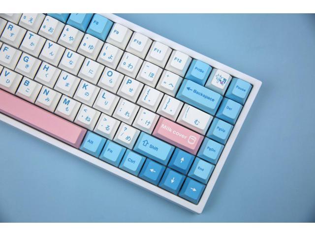 YUNZII Milk Keycap Set, 140 keycaps PBT Sublimation keycaps Cherry