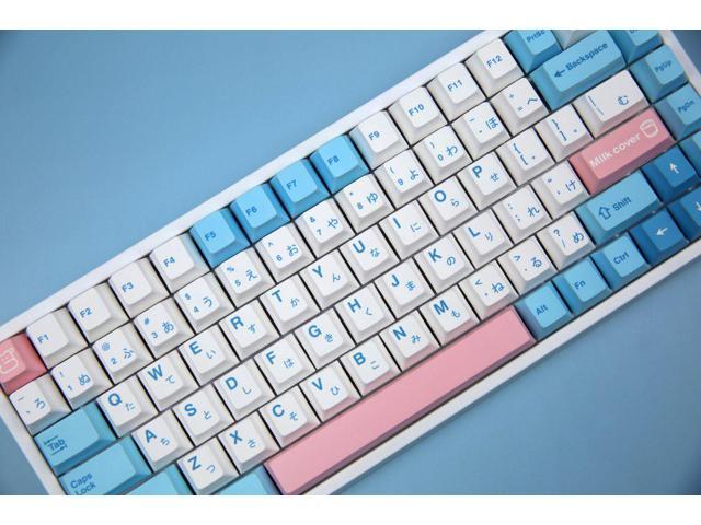 YUNZII Milk Keycap Set, 140 keycaps PBT Sublimation keycaps Cherry