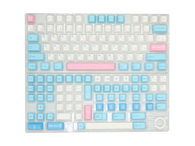 YUNZII Milk Keycap Set, 140 keycaps PBT Sublimation keycaps Cherry