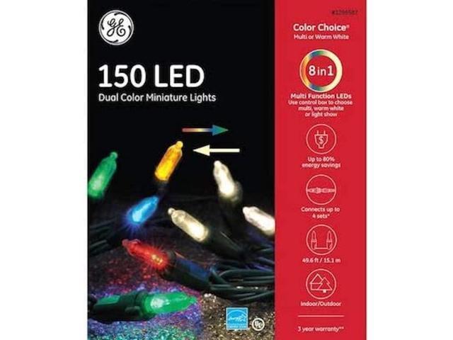 GE Color Choice 150-Count 49.6-ft Multi-Function Warm White Color Changing LED Plug-in Christmas String Lights L89401LO
