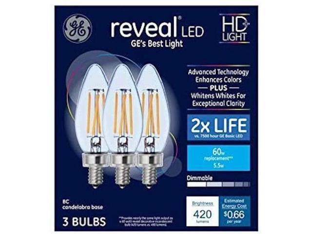 GE Reveal 3-Pack 60 W Equivalent Dimmable Color-Enhancing B LED Light ...