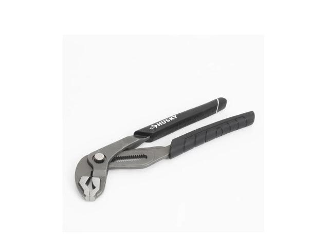 Photo 1 of 10 in. Quick Adjusting Groove Joint Pliers with Curved Jaw husky # # 1005590378