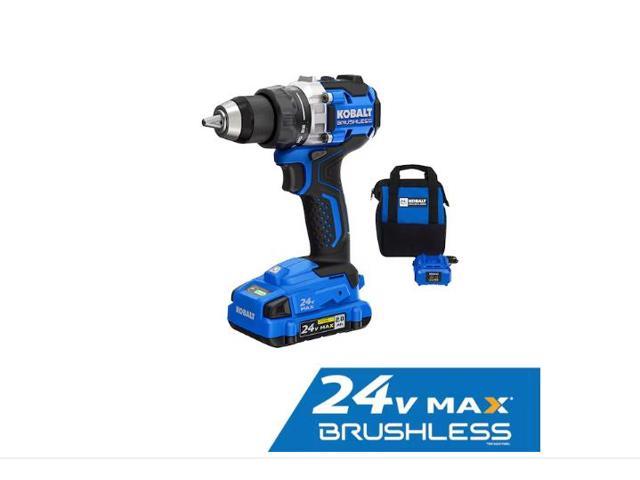 Photo 1 of ***DRILL SEEMS BROKEN****Kobalt Next-Gen 24-volt 1/2-in Metal Ratcheting Brushless Cordless Drill (1-Battery Included, Charger Included and Soft Bag included) kobalt # #4913878