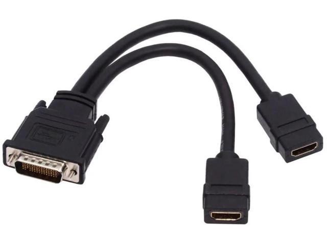 DMS-59 Male to Dual HDMI Female Splitter Cable 1080p Shielded Cord