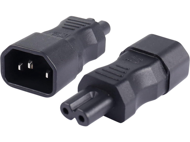 C14 to C7 Power Adapter,10A 250V AC IEC 320 C14 Male to C7 Female Power ...