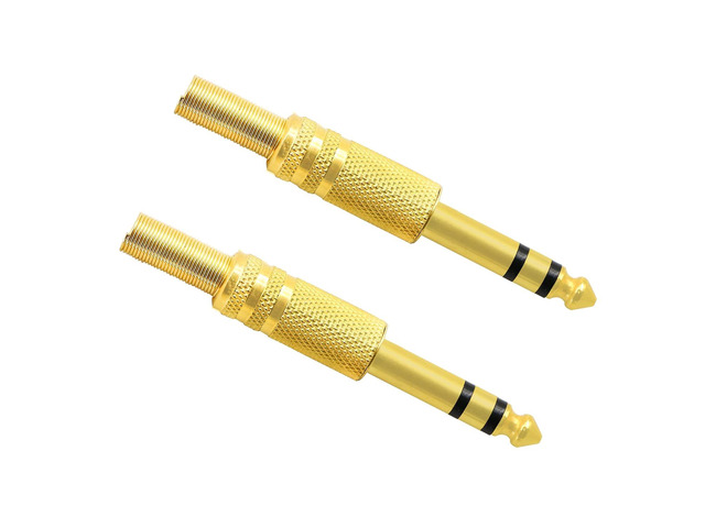 1/4 inch Stereo Plugs, Replacement 6.35mm TRS Solder Type DIY Audio ...