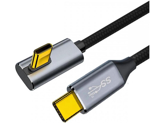 0.5M 90 Degree Low Profile Angled Type-C USB-C Male to Male USB3.1 ...