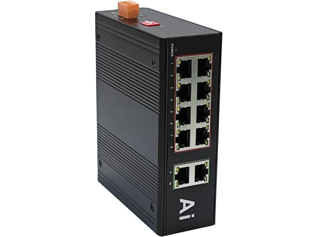 Industrial 10 Ports Gigabit Ethernet Switch Hardened 10 Port RJ45 10 ...