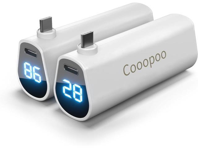 Cooopoo 5000mAh 5V3A Fast Charge Battery Pack for Quest 3 / Quest 2 - Lightweight Power Bank with LCD Indicator for Extended Playtime - Rechargeable Mini Accessory with Power Indicator [2Pack]