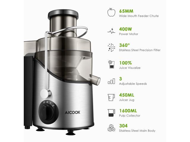 NEW 2021 Electric Juicer Wide Mouth Fruit Centrifugal Juice Extractor 3 Speed 