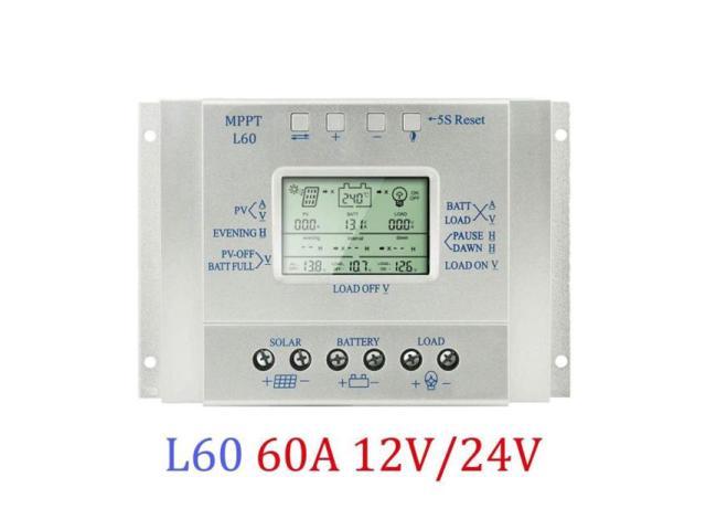 Power Mppt Solar Charge Controller 60a 80a 12v 24v Auto Solar Panel Regulator For Max 50v Input All Data In One Display L60 L80 Newegg Com