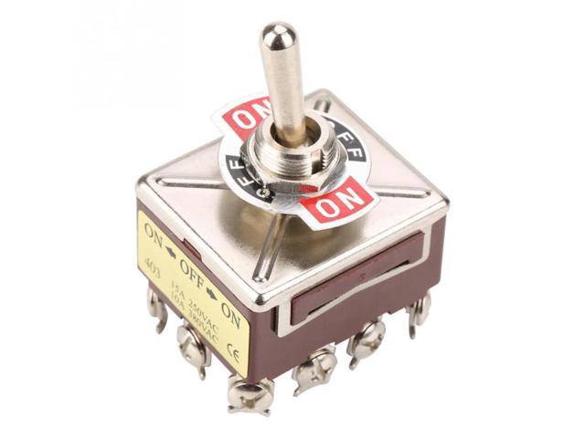 3 Position Toggle Switch 4PDT 12 Pin Car Boat Rocker Switch ON/OFF/ON ...