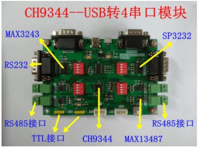 For CH9344 USB to 4-way Serial Port Module to TTL RS232 RS385 Three ...