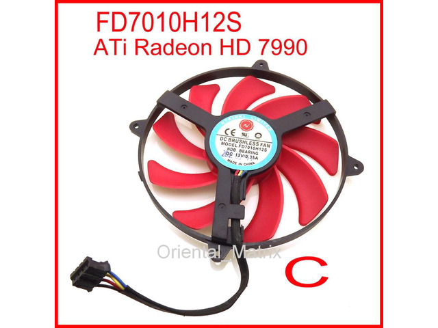 NTK FD7010H12S 9cm DC 12V 0.35A 4Pin For ATi Radeon HD 7990 (3 Fan ...