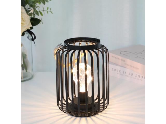 JHY DESIGN 8.7''High Metal Cage Decorative Lamp Battery Powered Cordless  Warm White Light with LED E…See more JHY DESIGN 8.7''High Metal Cage