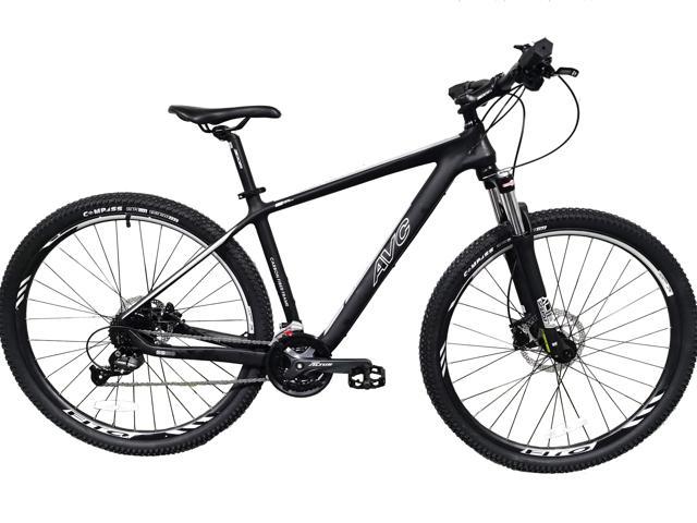 AVC 29’’ Lightweight 27 Speed Carbon Fiber Mountain Bike,29’’/18’’,Shimano Derailleur with Front and Rear Hydraulic Shimano Disc Brake,Suntour Front Suspension Fork
