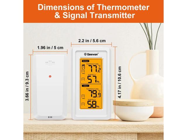 Geevon Indoor Outdoor Thermometer Wireless with 3 Remote Sensors, Digital  Hygrometer Thermometer, Temperature Gauge Humidity Monitor with Backlight