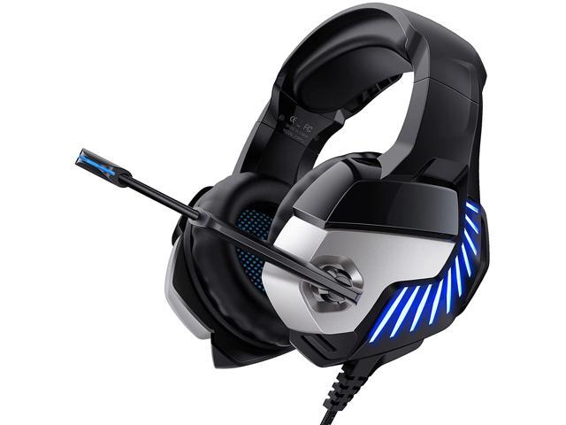 vleugel Knorrig pijn doen ONIKUMA Gaming Headset with Noise Canceling Mic and Blue LED Light 7.1  Stereo Surround Sound Over Ear Headphones for PS4 PC Xbox One Controller  (Adapter Not Included) - Newegg.com