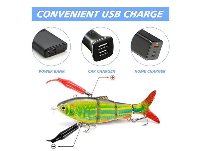 Robotic Swimming Fishing Bait Electric Lures 3.5 USB Rechargeable LED  Light Wobbler 4-Segement Multi Jointed Swimbait Hard Lures Fishing Tackle