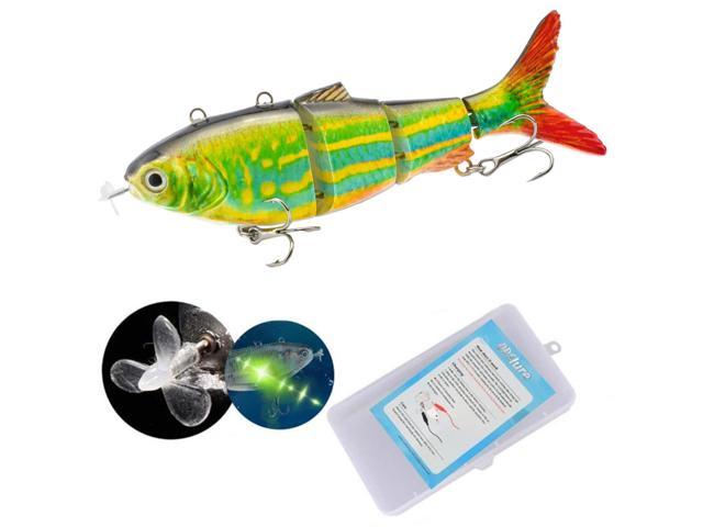 WIILGN Robotic Self Swimming Animated Lure Swimbait, Saltwater 4 Multi  Jointed Segment Electric Fishing Lures Baits for Bass, Auto Wobbler LED  Lights USB Charging Realistic Hard Lures 