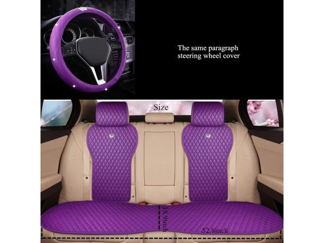  Begonydeer Purple Leather Seat Cover Luxury Universal Seat  Covers 11pcs Car Seat Covers 2/3 Covered Fit Car Auto Truck SUV (S-Purple)  : Automotive