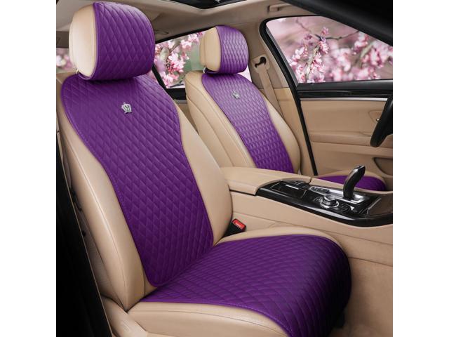 Begonydeer Purple Leather Seat Cover Luxury Universal Seat  Covers 11pcs Car Seat Covers 2/3 Covered Fit Car Auto Truck SUV (S-Purple)  : Automotive