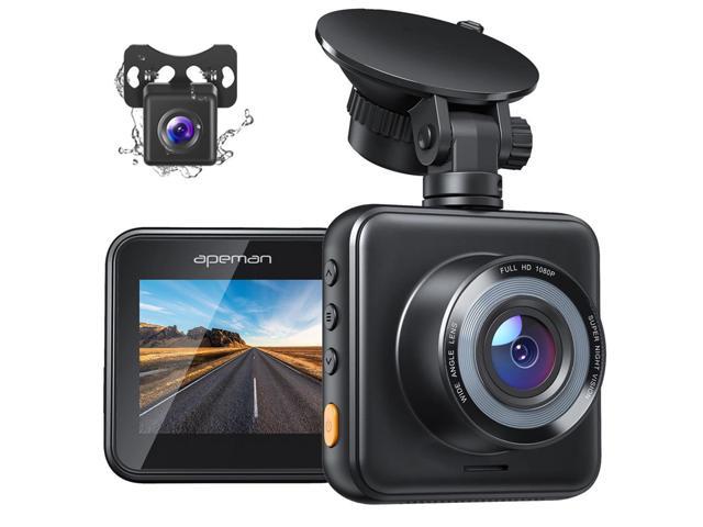 APEMAN Dash Cam, 1080P Dual Dash Cam Front and Rear, Car Camera with Dual 170 ° Wide Angle, Night Vision, 24hr Parking Monitor, Motion Detection, Loop Recording