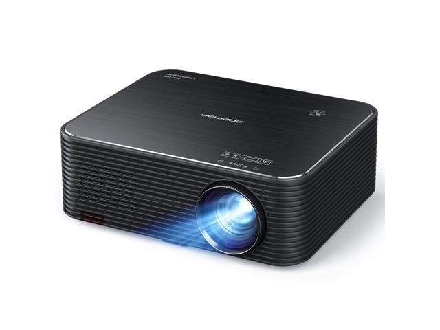 APEMAN LC650 Native 1920x1080P HD Video Projector, ± 45 ° Remote Electronic Keystone, 75% Zoom, 1080P LCD Display and Dual Speakers