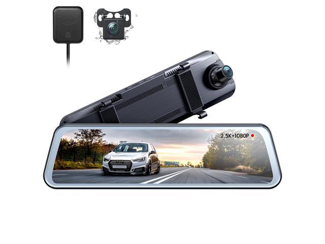 APEMAN 10-inch Touch Screen Mirror Dash Cam Front and Rear Camera, 2.5K Dual Dash Camera, IPS Streaming Display, Waterproof Rear Camera, Backup Assistance, Parking Mode, Loop Recording, and More