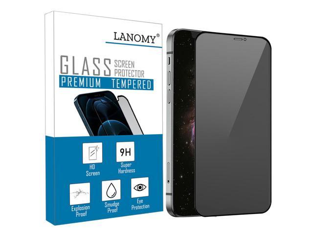 LANOMY Privacy Screen Protector Compatible with iPhone 12 Pro Max, Anti-spy, 9H Hardness Tempered Glass Film, Bubble Free, Anti-scratch, HD Clear, Case Friendly, 6.7 inch Display