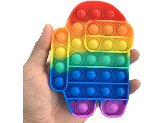 Details about   Among us Push pop Bubble Fidget Toy Sensory Running Rainbow Toy for Autism Kids 